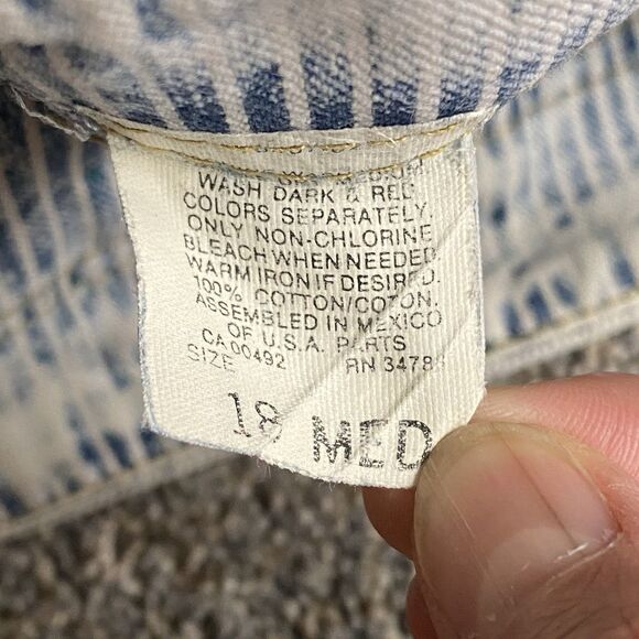 Vintage Lee 1980s Acid Wash High-rise Mom Jeans Women Size 18 Tapered Grunge - Picture 13 of 16